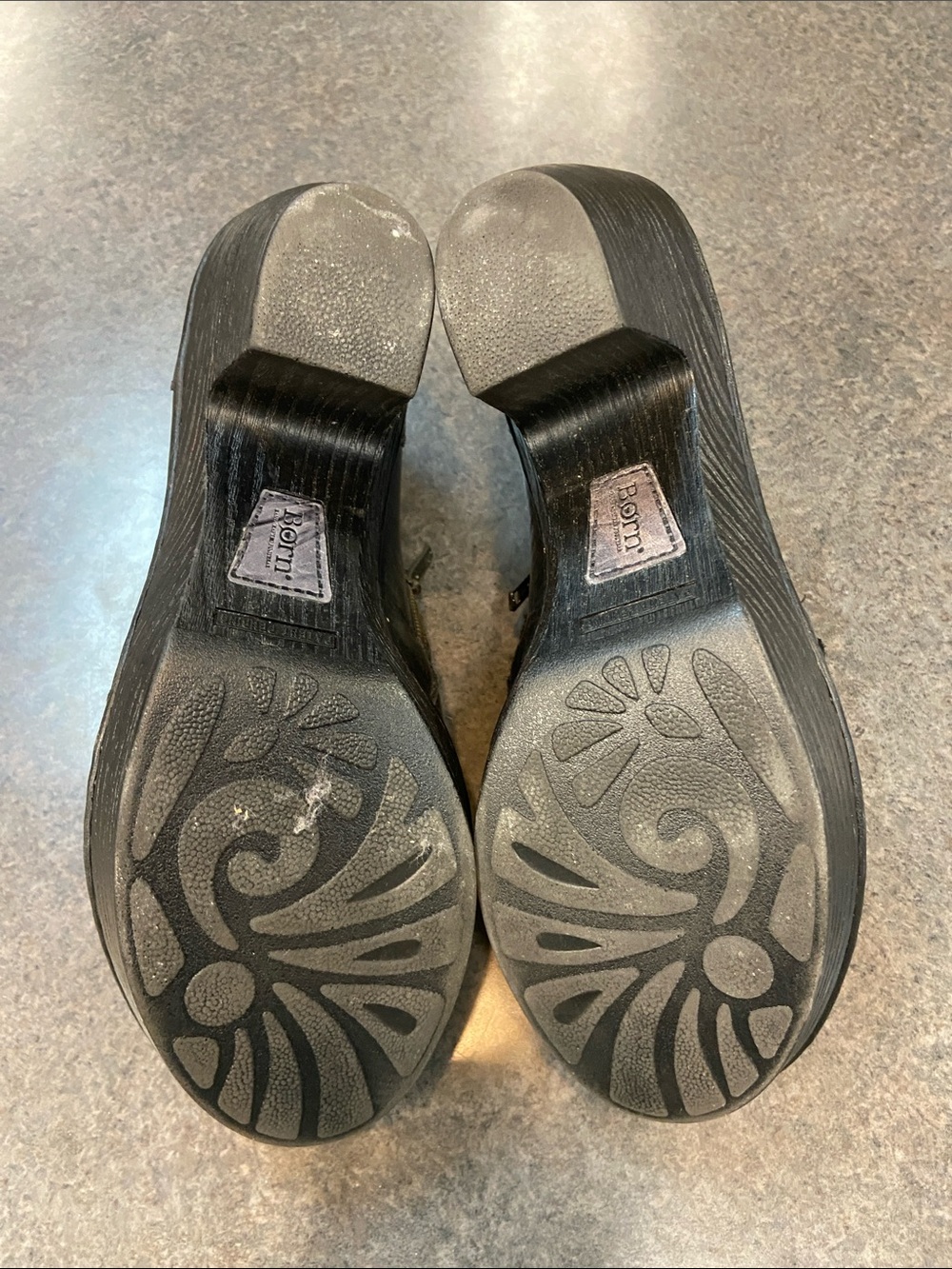 Born Black Leather Zip Platform Clogs - Picture 5 of 5